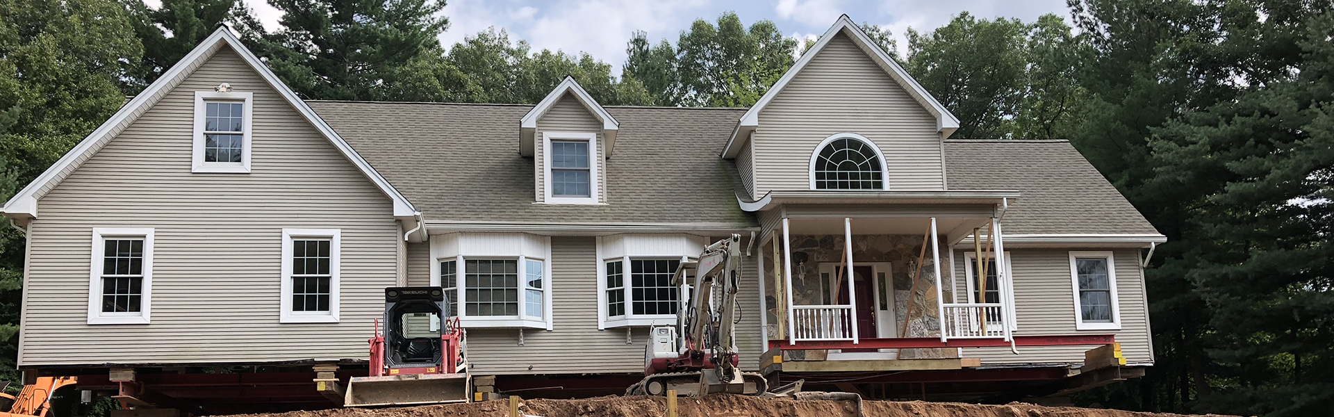 Home getting its foundation repaired